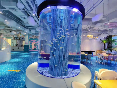 Fábrica de peceras de acuario acrílico de cilindro grande en China - Leyu 
